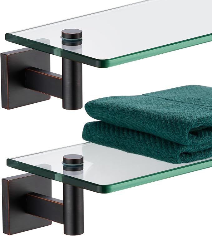 KOKOSIRI Wall Shelves Bathroom Hardware Glass Floating Shelf Small Hanging Rack by KOKOSIRI
