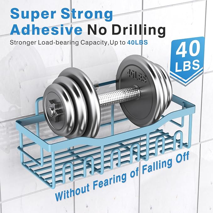 EUDELE Shower Caddy 2 Pack, Adhesive Shower Organizer - Image 5
