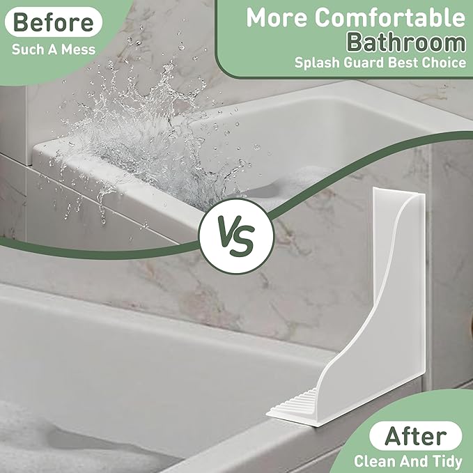 No-Adhesive 2-Pack All-Silicone Shower Splash Guard - Image 6