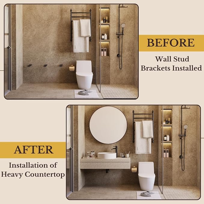 14 inch Floating Countertop Support Brackets by Balin Designs, Free hanging - Image 5