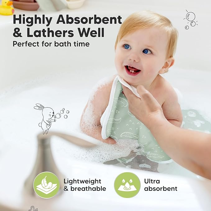 6-Pack Cotton Baby Washcloths for Newborn - Image 4