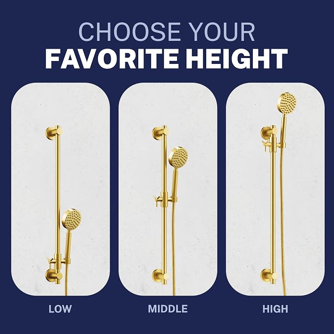 HammerHead Showers® Solid METAL 27.5 Inch Shower Slide Bar Set and Handheld - Image 5