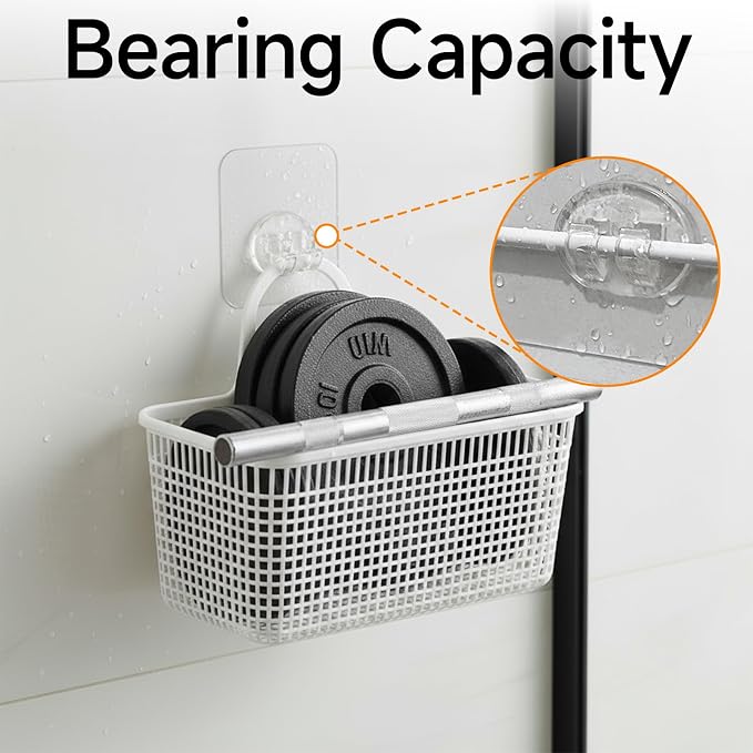 Shower Caddy Adhesive Replacement Hooks 14 Pack, Strong Transparent No Drilling - Image 4
