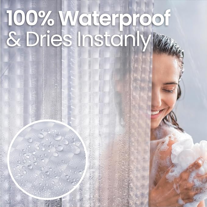 LiBa Waterproof PEVA 8G Shower Curtain, Plastic - Image 5