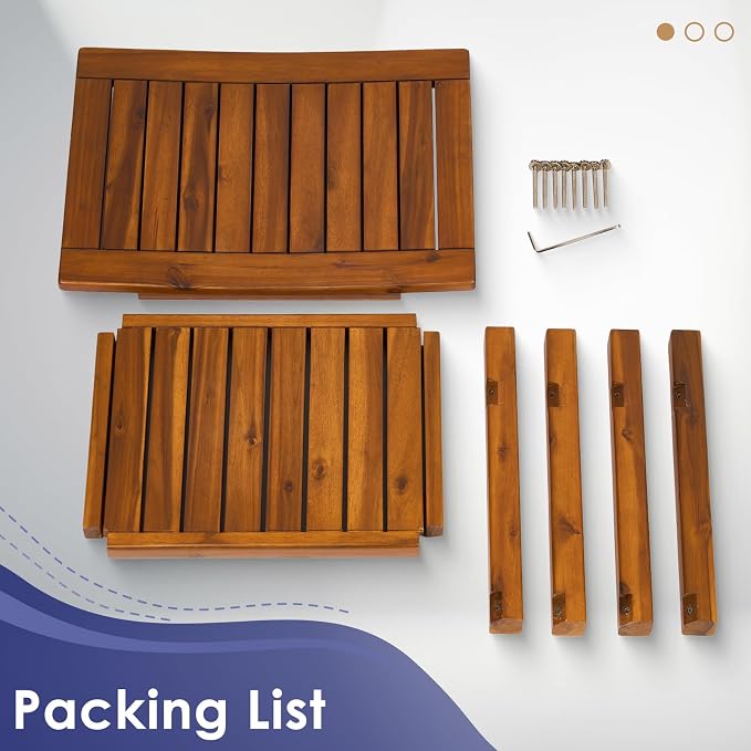 Teak Shower Bench, Indoor & Outdoor Use - Image 7