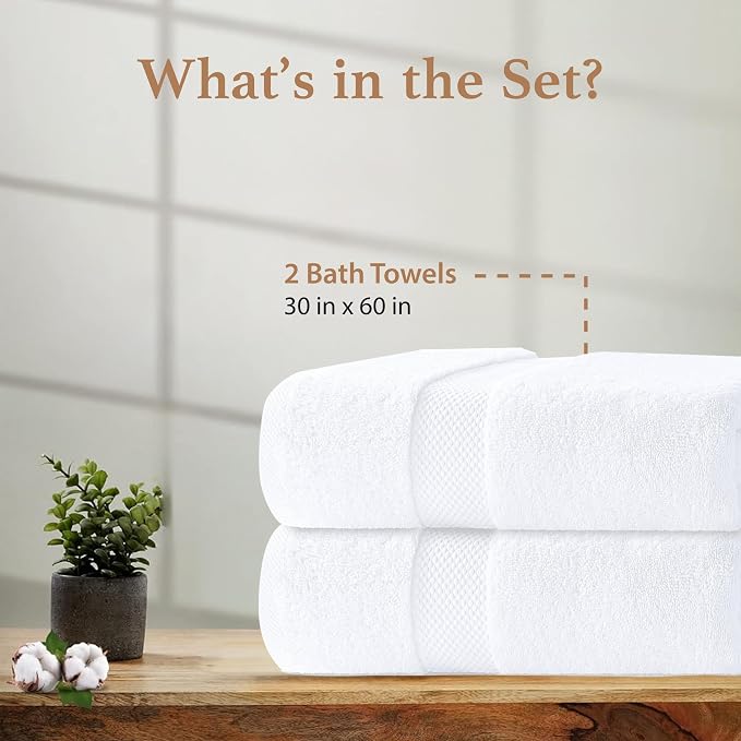 100% Cotton Bath Towels, Luxury 700 GSM Bath Towel, Highly Absorbent Bathroom - Image 2