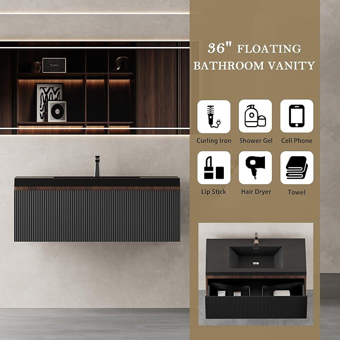 36" W Floating Bathroom Vanity - Image 6