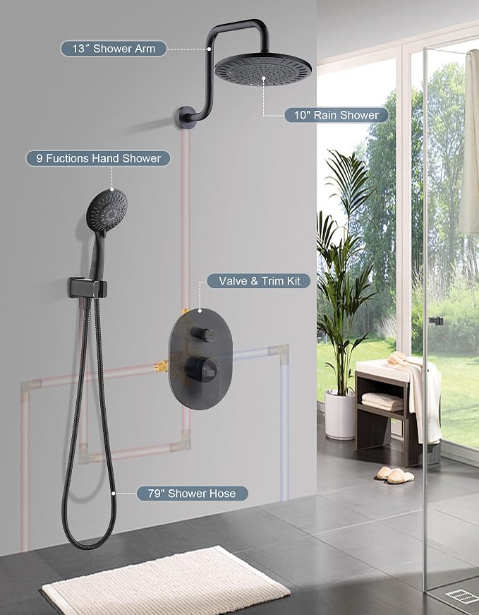 BRIGHT SHOWERS Shower Faucet Set, Shower System - Image 3