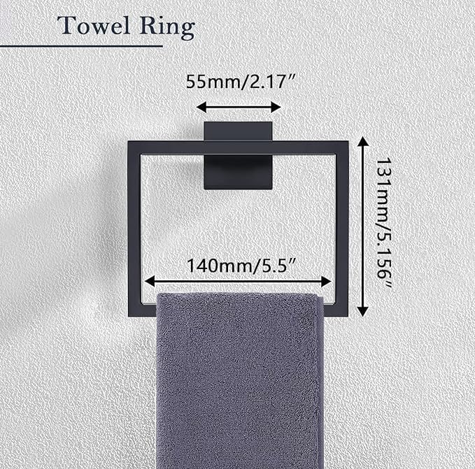 Bathroom Accessories Towel Bar Set: 20 Pieces Matte Black Bathroom Hardware - Image 4