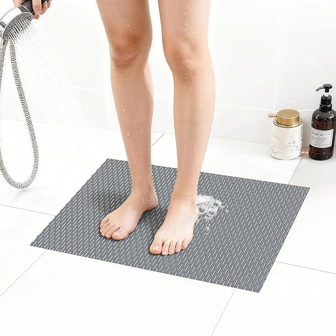 Extra Large Non-Slip Shower Mat, Fast-Dry PVC Bath Stall Tub Mat, Drain-Hole by Unknown