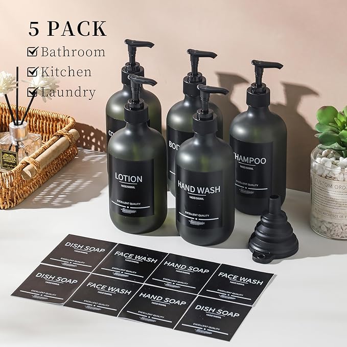 Plastic Refillable Shampoo and Conditioner Bottles - Image 2