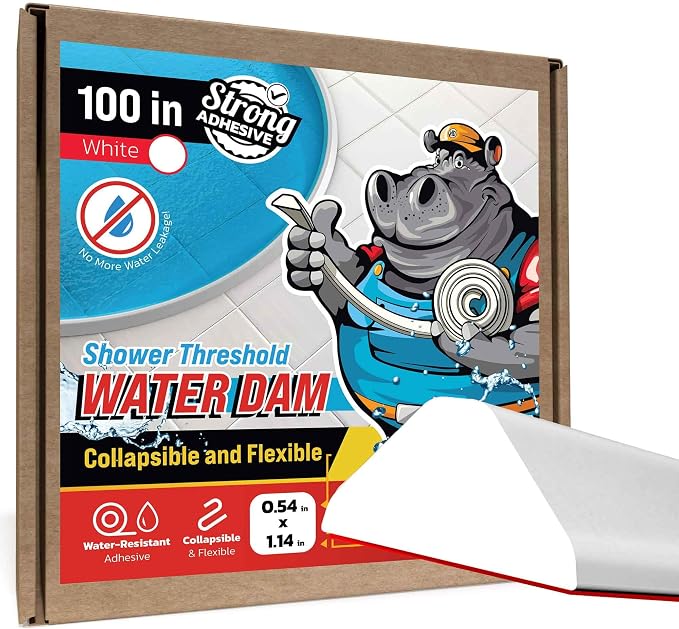 Shower Threshold Water Dam Barrier 100" by ExploreHippoDam