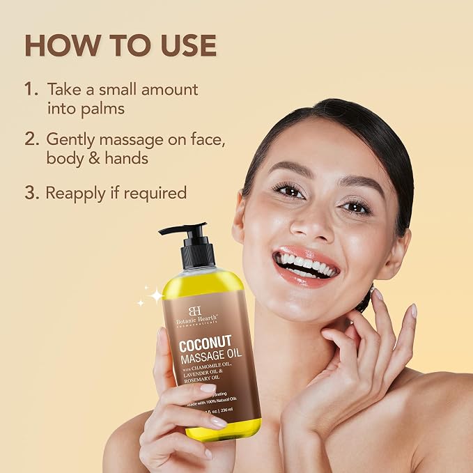 Botanic Hearth Coconut Massage Oil | Ultra|Glide Formula - Image 4