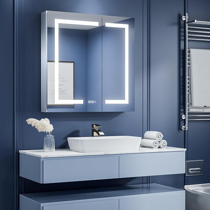 ExBrite LED Lighted Bathroom Medicine Cabinet - Image 9