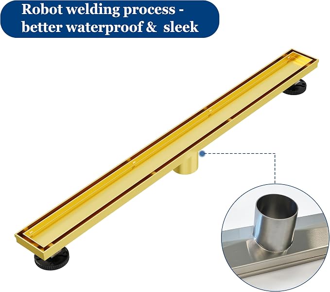 Neodrain 30-Inch Gold Linear Shower Drain - Image 9