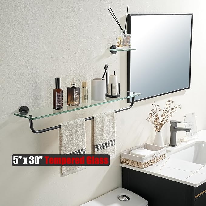 JQK Bathroom Glass Shelf, Shelf - Image 6