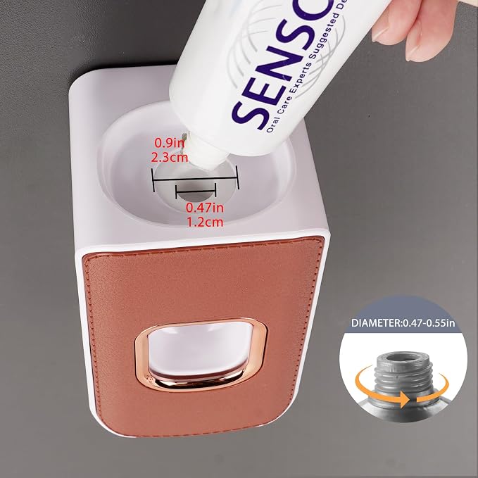 2 Slot Plastic Toothbrush Holder and Toothpaste Dispenser Wall Mounted - Image 2