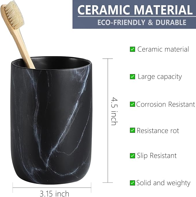Black Marble Toothbrush Holder - Image 7