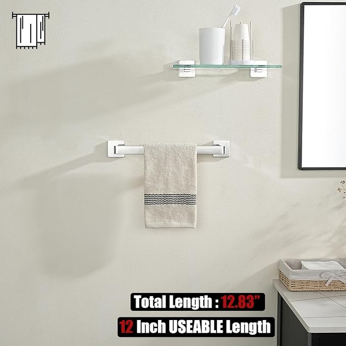 JQK Polished Towel Bar, Rounded Edges 14.41 Inch Towel Rack, 304 Stainless - Image 5