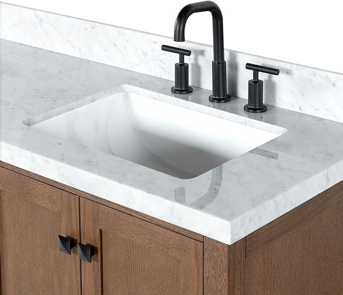 ARIEL Cambridge 61 Inch Double Rectangular Sink Bathroom Vanity - Image 12
