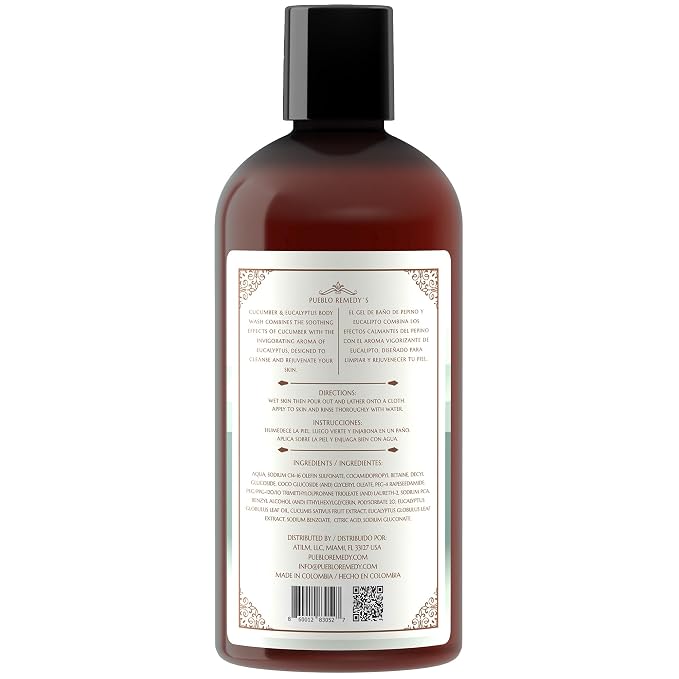 Pueblo Remedy Body Wash, Cucumber & Eucalyptus – Soothing & Invigorating Shower - Image 2
