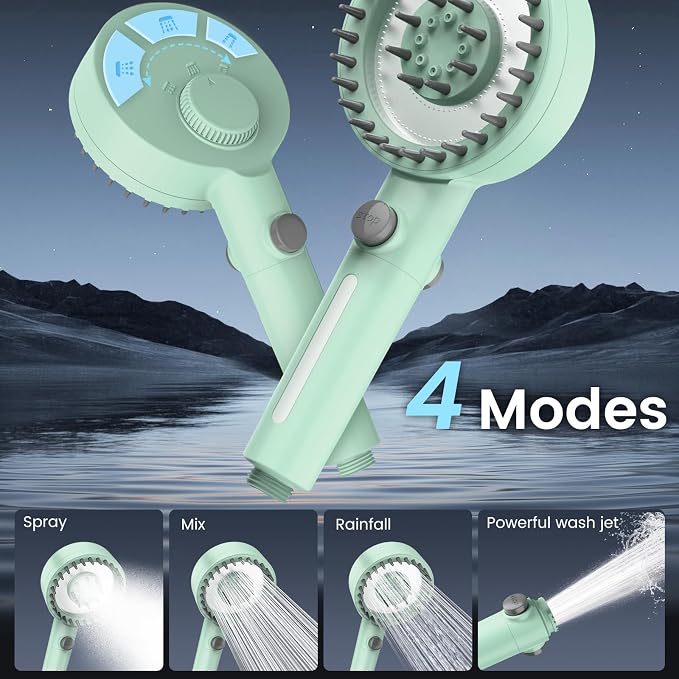 Filtered Shower Head with Handheld, High Pressure 4 Spray Mode Showerhead with - Image 5