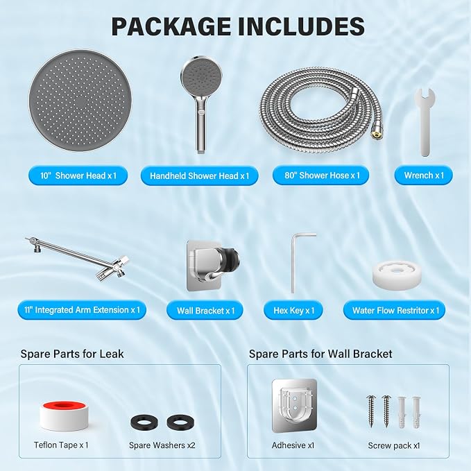 FASDUNT High Pressure Rain Shower Head - Image 8