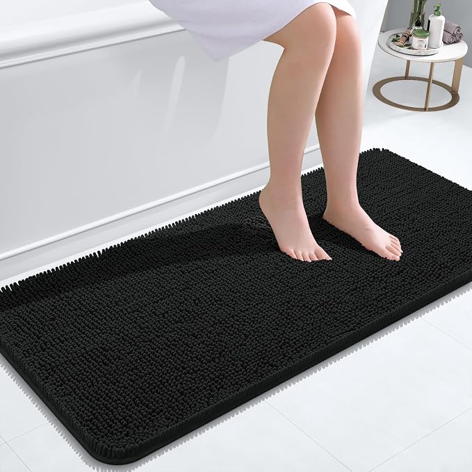 OLANLY Bathroom Rugs 47x20, Extra Soft Absorbent Chenille Bath Rugs, Rubber by OLANLY