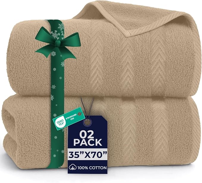 DAN RIVER 2 Pack Luxury Bath Sheets 35x70, 600 GSM, Soft & Quick Dry 100% Ring by DanRiver