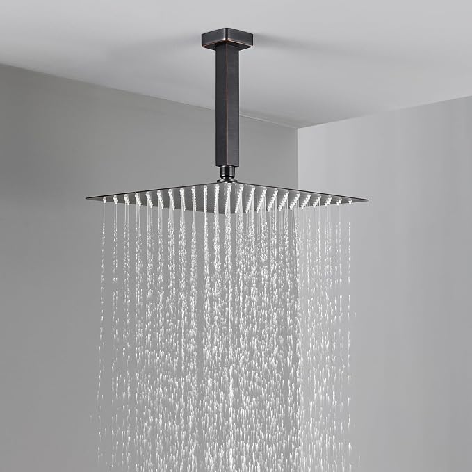 Shower System 12 Inches Rain Shower Combo Set Oil Rubbed Bronze Ceiling Mount - Image 5