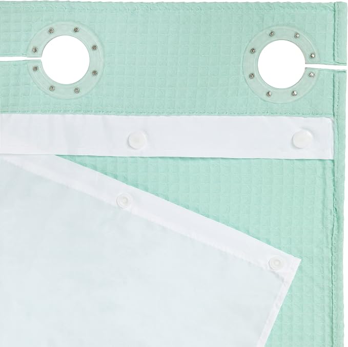 River Dream Hotel Grade No Hooks Needed Shower Curtain - Image 4