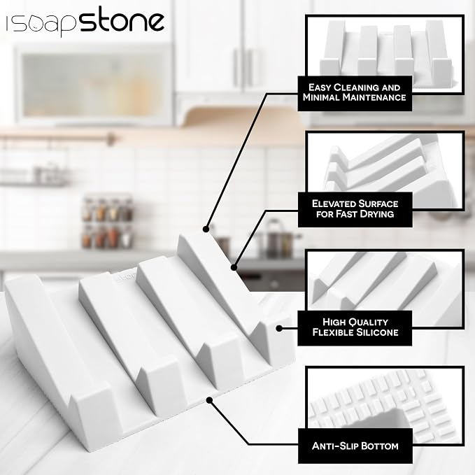 Silicone Soap Dish Self Draining Bar Soap Holder - Image 5