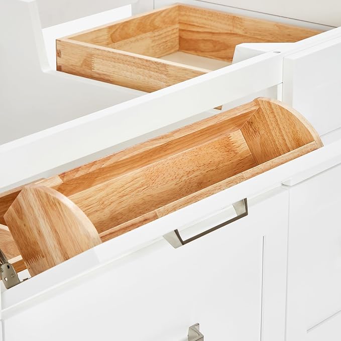 ARIEL Monroe 48 inch Bathroom Vanity Without Sink in White, Bathroom Base - Image 5