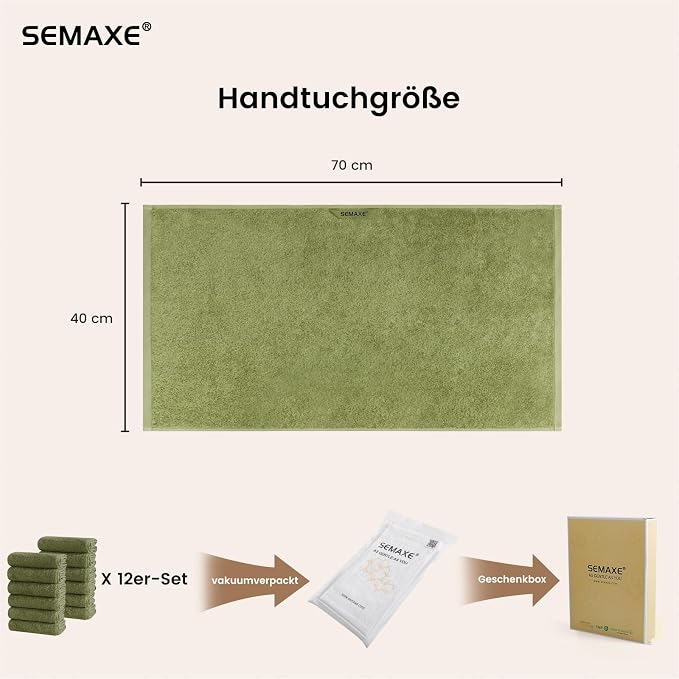 SEMAXE 12 Pack Hand Towels for Bathroom, 100% Cotton Towels - Image 2