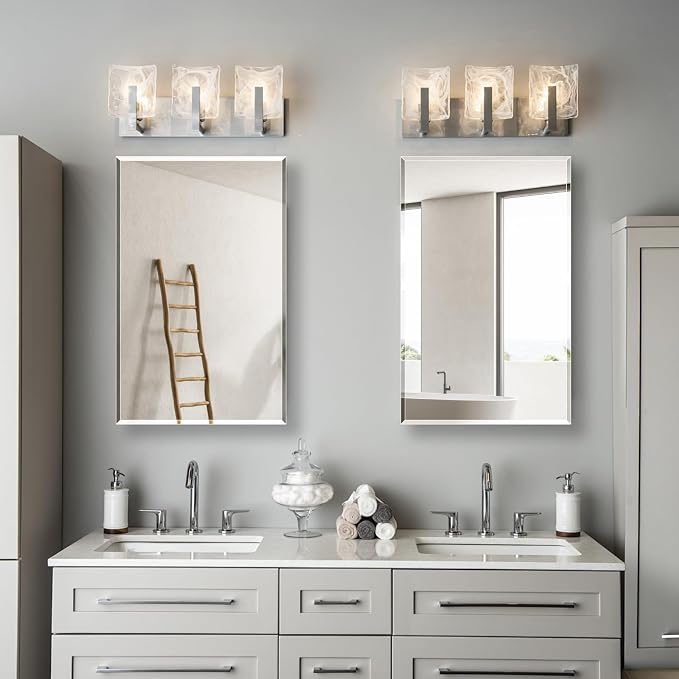 Bathroom Medicine Cabinet with 28x28 in Square Beveled Frameless Mirror - Image 6