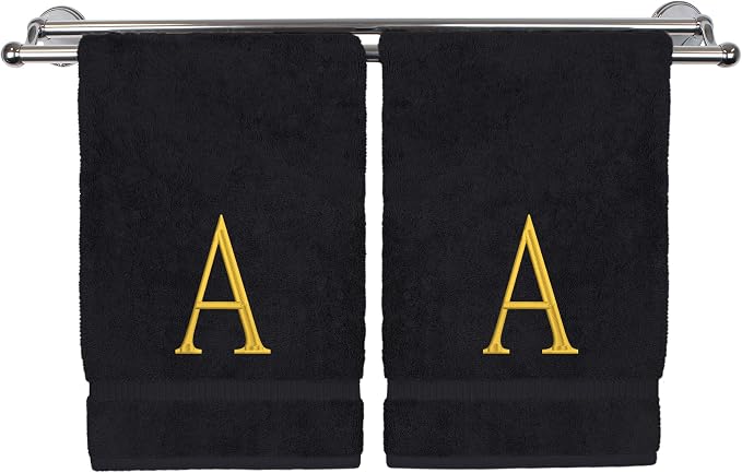 Monogrammed Hand Towel, Personalized Initial Gift, Extra Absorbent 100% Turkish by BareCotton