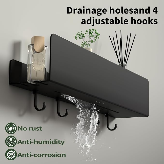 REKITA No Drill Shower Shelf Organizer, 40cm Stainless Steel Bathroom Storage - Image 2