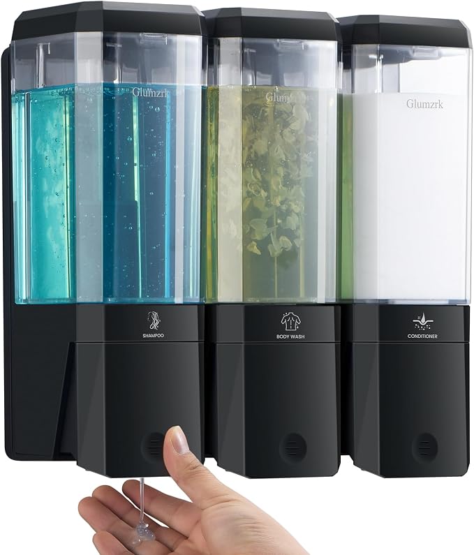Shampoo and Conditioner Dispenser Wall Mounted No Drill, Shower Soap Dispenser by Unknown
