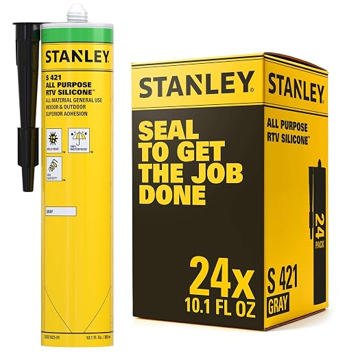 Stanley S421 All-Purpose RTV Silicone Sealant – 100% Waterproof Gray Caulk | by STANLEY