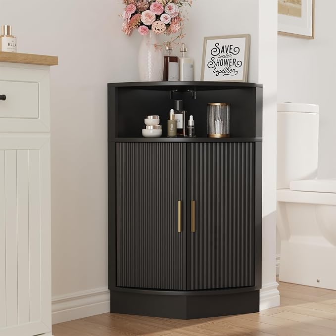 Corner Bathroom Cabinet, Modern Small Corner Cabinet by FiveWillowise