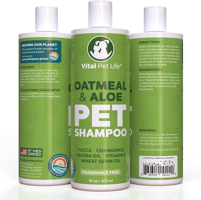 Dog Shampoo with Oatmeal, Aloe Vera, Jojoba Oil, Vitamin E - Image 7