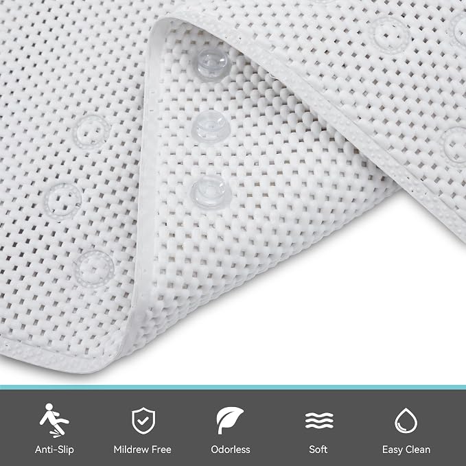 Double Layer Foam Non Slip Bathtub Mat 37x17in, More Comfortable and Thicker - Image 5