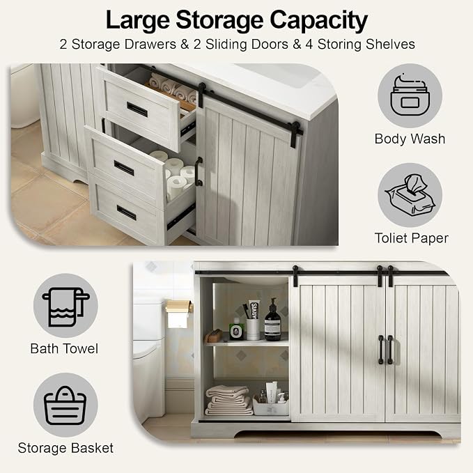 Modern Bathroom Vanity 54inch - Image 6