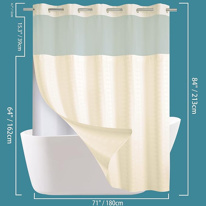 Conbo Mio Extra Long No Hook Shower Curtain - Image 6