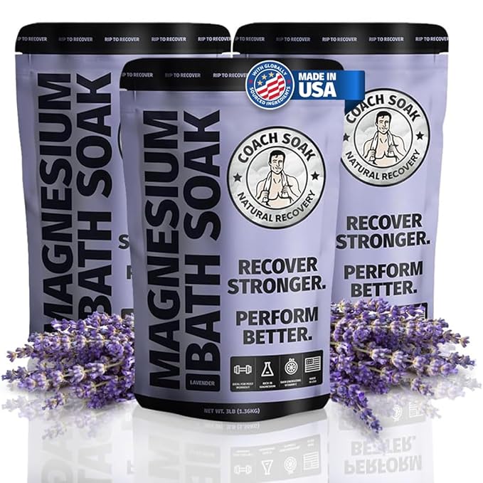 3 Pack Bundle: Coach Soak Recovery Bath Soak, Epsom Salt Bulk by CoachSoak