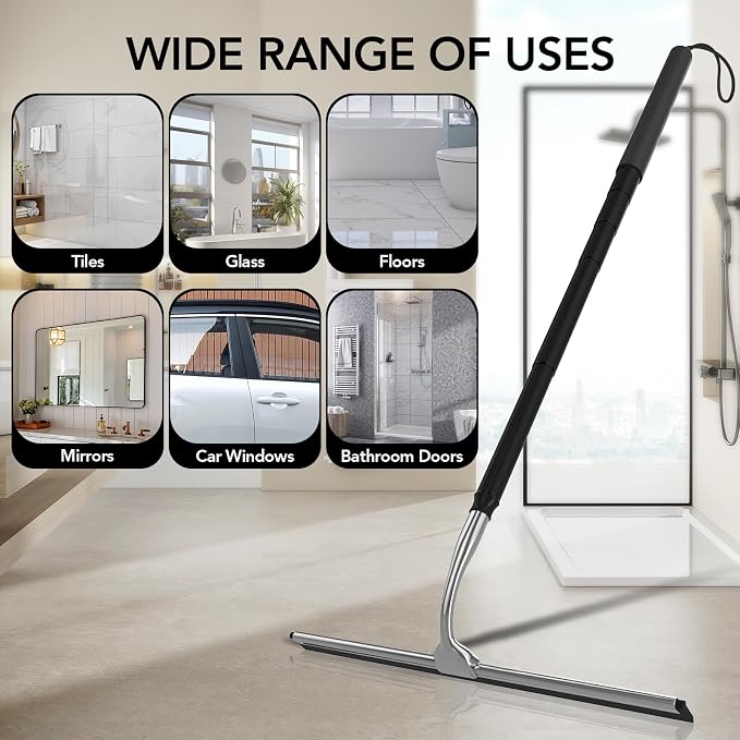 Shower Squeegee with Long Handle, 15-51" Telescopic Squeegee - Image 8