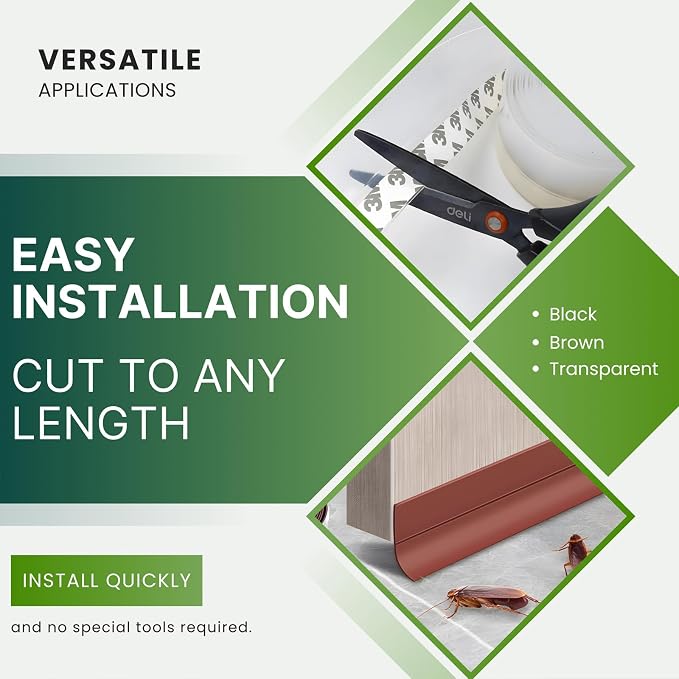 1.4in Brown Weather Stripping Door Seal – Heavy-Duty Silicone, Strong Adhesive - Image 9