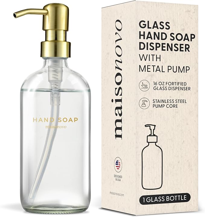 MaisoNovo Soap Dispenser 1-Piece Set | 16.9oz Clear Bottles by MaisoNovo-TheArtofSustainableLiving