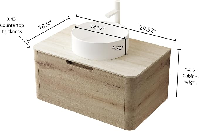 Yayzy 30” Floating Bathroom Vanity - Image 2