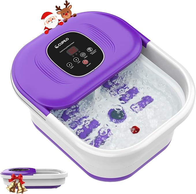 Foot Spa Bath Massager with Heat, Collapsible Foot Massager Spa Soaking Tub by CUPILO